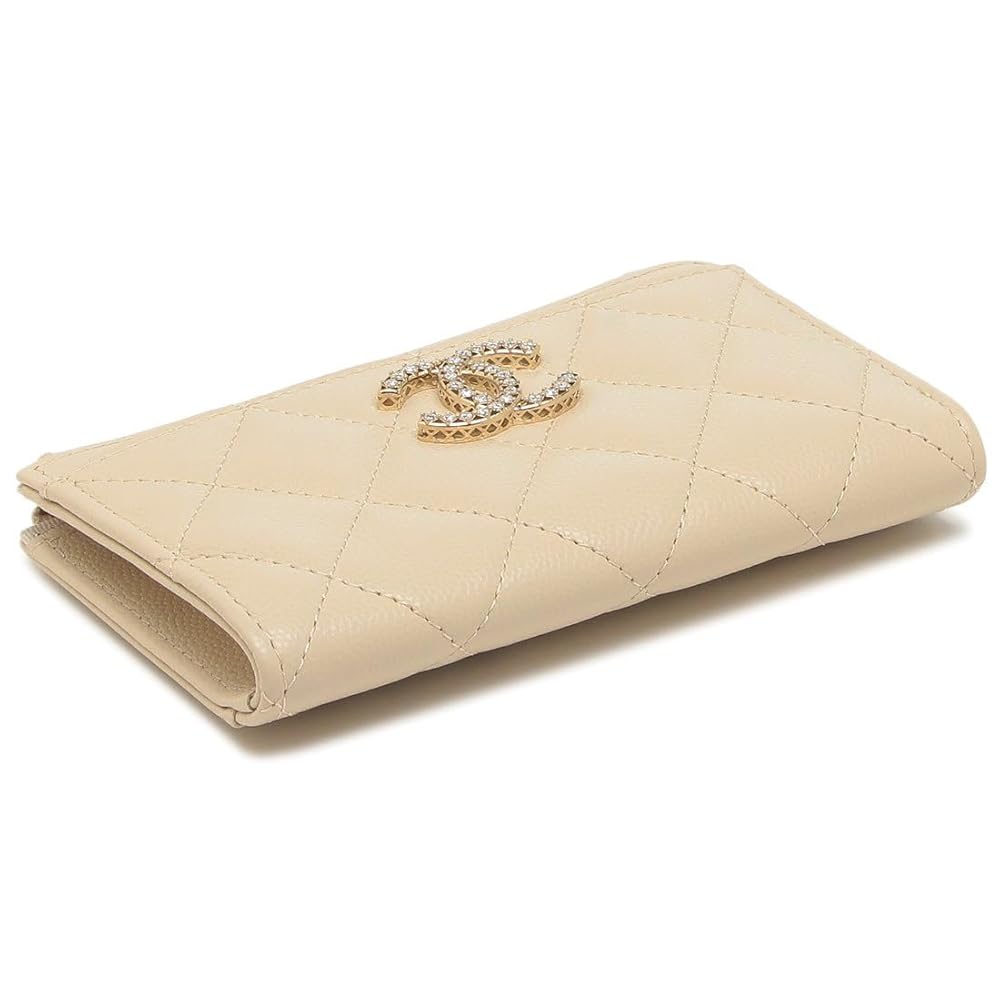 CHANEL ベージュ 二つ折り財布　カードケースセット CHANEL ベージュ 二つ折り財布カードケースセット